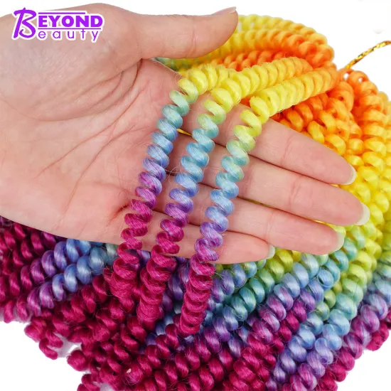jamaican bounce Spring Twist New Product 2019 Curly Crochet Hair For Women 8inch Ombre Colors Spring Twist Crochet Braid Hair