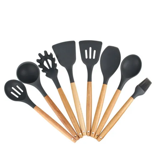 High Quality 8 pcs Kitchen Tools Silicone Cooking Pot Non Stick Kitchen Tool Utensil Set