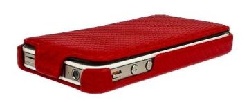 Carbon Fiber Flip Cover Apple Iphone Leather Cases For Iphone 4s / 5 / 5s