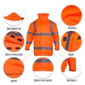 Logotipo personalizado Hi Vis Safety Chaqueta con bolsillos