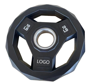Black Rubber Coated Tri Grip Weight Plate 2.5LB Gym Equipment
