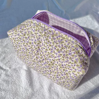 Colorful Travel Cute Flower Cotton Cosmetic Bag