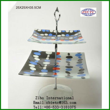 high quality cheap glass dinner plates with stand