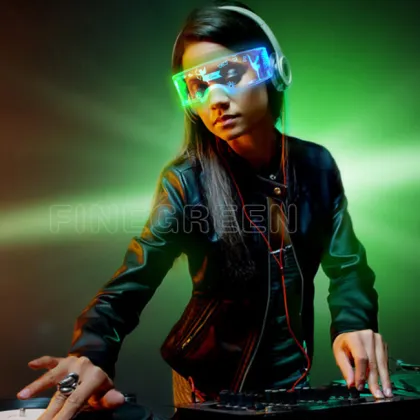 Luminous Cyberpunk Tech Glasses: LED Disco Sci-Fi Sunglasses