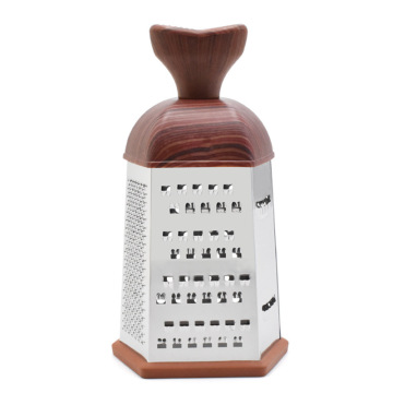 Kitchen Grater: Heart-Shaped Cheese Slicer with Wood Grain Design and Stainless Steel Sides for Vegetable Grating
