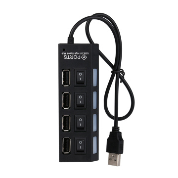 Russia Only USB HUBS 4 Port USB 2.0 Hub On/Off Switches + DC Power Adapter Cable for PC Laptop 202