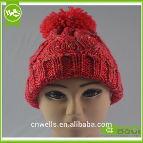 2015 popular winter hat with cute ball on top