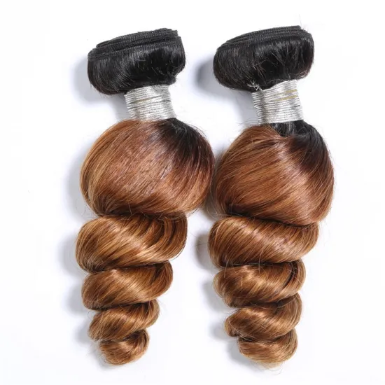 9a 100g SPARK Remy Human Hair Weaving Bundle for Women Weave Brazilian Hair Extension Ombre Black Brown Loose Wave 1b/30