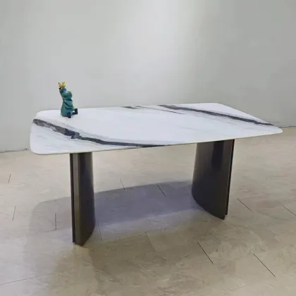 Living room light rock plate dining table set