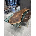 Modern meubilair directe massief walnoothout café koffie keuken restaurant rivier eettafel epoxy hars plaat