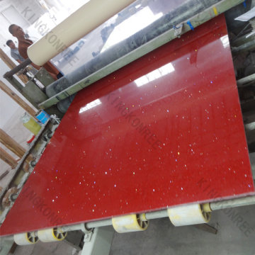 Red engineered quartz stone