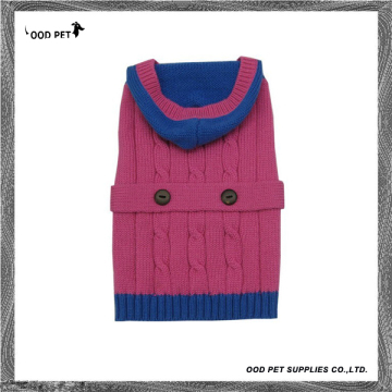 Buttons Cable Sweater Hooded Dog Jumpers