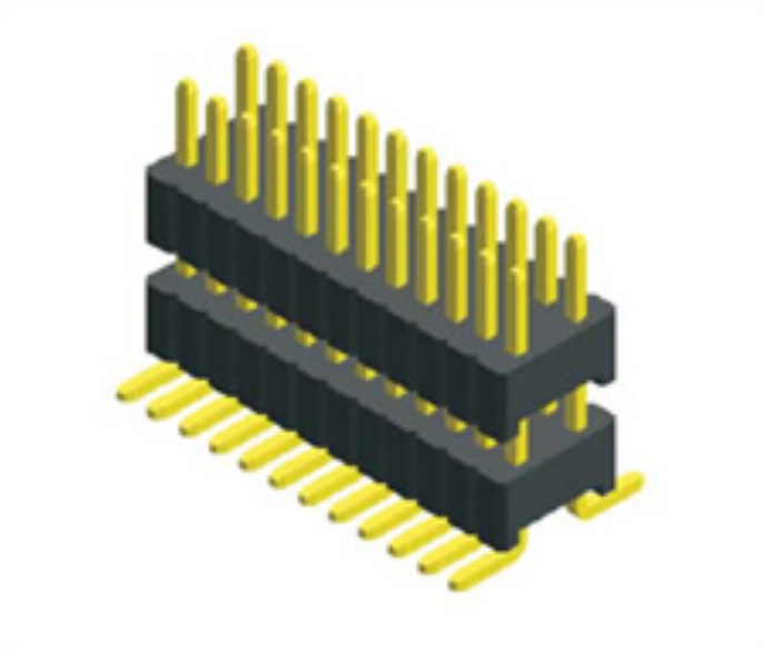 0.8mm PIN Header Dual Row Double Plastic SMT
