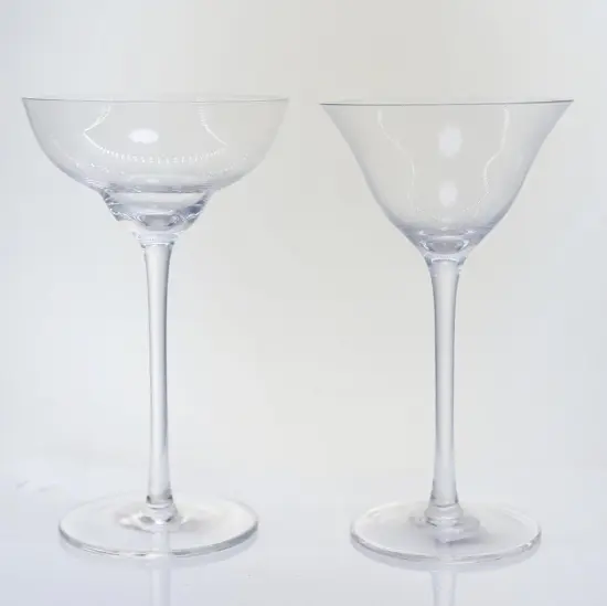 hand blown margarita glass transparent champagne glass