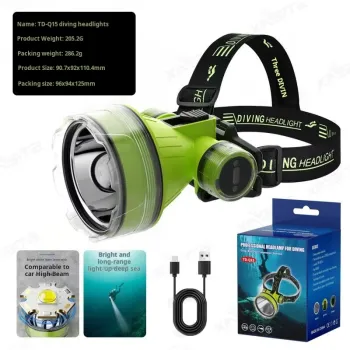 Wholesale High-Power LED Diving Lights: Long-Enduring and Waterproof Outdoor Headlights with Strong Brightness