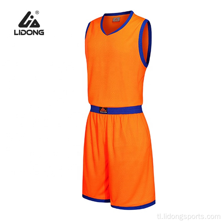 Pinakabagong Kulay ng Disenyo ng Basketball Jersey Orange