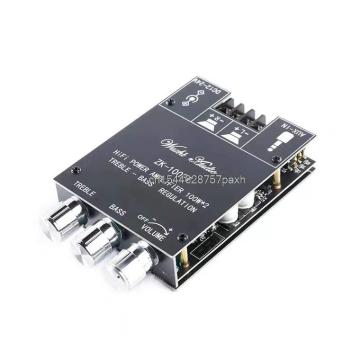 High Power Wireless 5.0 Subwoofer Stereo Amplifier Board 12V/24V 2*50W AUX Bass Treble AMP 502MT