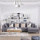 3-teiliges Leinen Gepolstertes Chaise Sectional Sofa Set