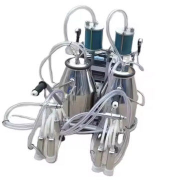 High-Productivity Double Milk Buckets Cow Milking Machine with Reliable Piston Pump and Engine for Farms
