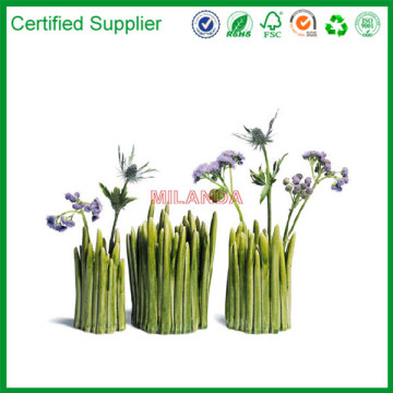 China green natural glass flower vase for wedding decoration
