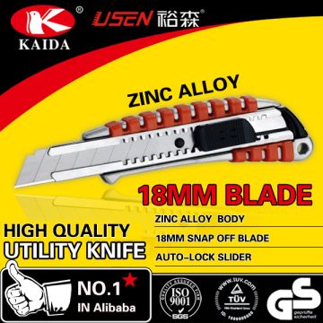 18mm Snap Off Blade Zinc Alloy Utility Cutter Knife