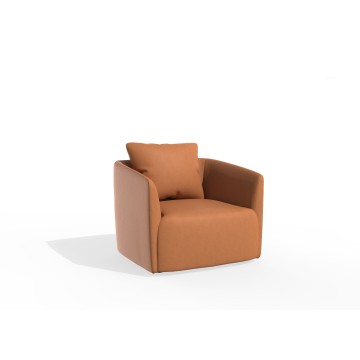 Fully Upholstered Barrel Curved Back Accent Hotel Lobby Sofa