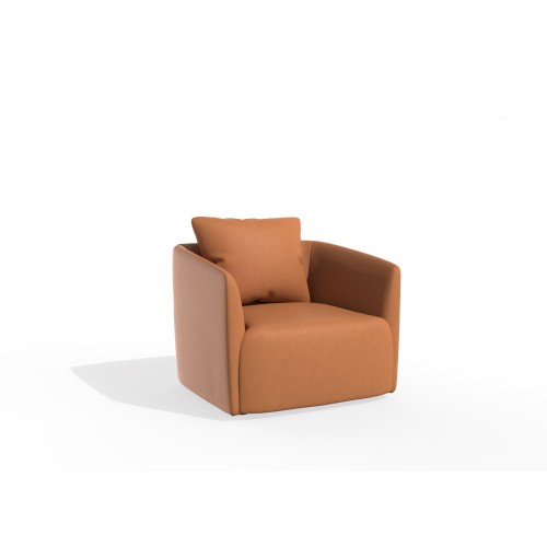 Fully Upholstered Barrel Curved Back Accent Hotel Lobby Sofa