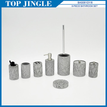 modern concrete design gray bathroom accessories set