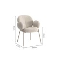 Cadeira lateral de jantar luxuosa elegante italiana