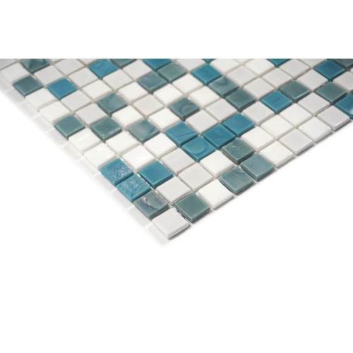 Glass mosaic for bathroom wall