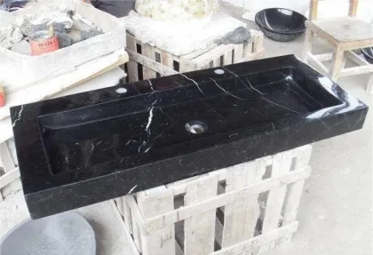 Cheap price natural stone black marble wash basin