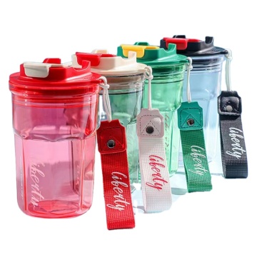 Eco-Friendly 450ml Leak-Proof Plastic Sports Water Bottle with String