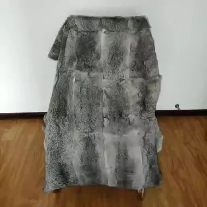 China Factory Wholesale drop shipping Rabbit Fur Blanket Carpet Luxury Real Rabbit Throw Blanket