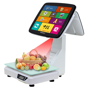 Zhongji 2023 Dual-Screen-POS-System mit Touchscreen- und Waage-Skala