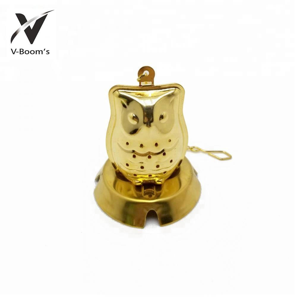 Copper Stainless Steel Owl Shaped Tea Strainer
