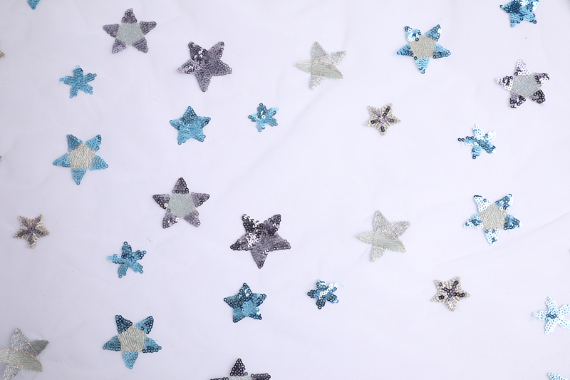 Polyester Star Embroidery Fabric