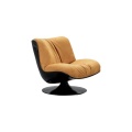 Moderne echte Leder -Lounge Schwenkern Akzent Stuhl Designer Fiberglass Italienisch Minimalistische Luxus -Heimmöbel Essstuhl