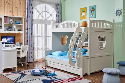 Modern Kids Wood Bunk Bed Triple