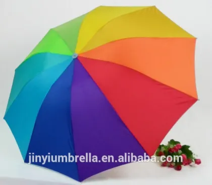 Brand new wind proof mordern long straight rainbow umbrella