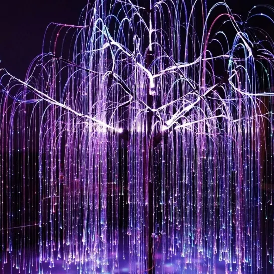 Color Changeable Glow Fiber Tree Lighting for Safe Kids' Christmas Parties and Sensory Rooms