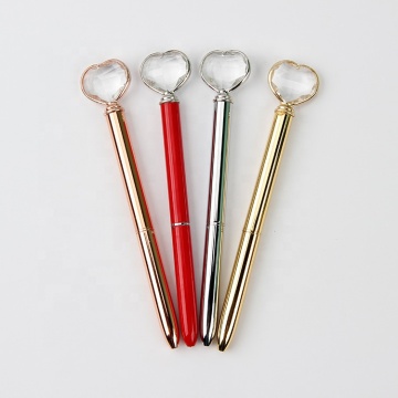 Custom Fashion Wedding Crystal Heart Metal Ballpoint Pens for Gift