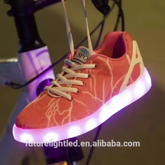 2017 new style canvas shoes with led lights