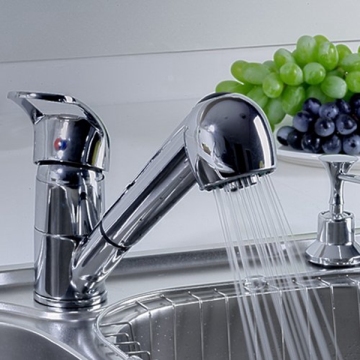 Beautiful Design Pull Out single lever Spray Basin Monobloc Kitchen Sink Basins Chrome Mixer Tap Faucet torneira cozinha