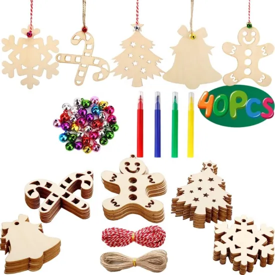 Unfinished Wooden Christmas Ornaments: Creative DIY Kits for Kids