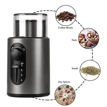 Adjustable Electric Spice Grinder with Stainless Steel Blade