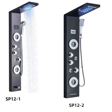 304 Stainless Steel Black Wall-Mounted Shower Column and Panel System: Waterproof Bathroom Panels
