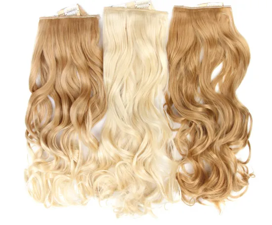 AliLeader Wholesale Synthetic Clip In Hair Extensions 26 Colors Body Wave Hairpiece with 5 Clips