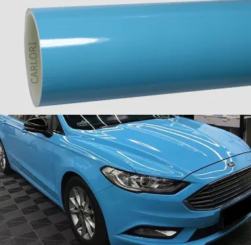 super gloss sky blue car wrap vinyl