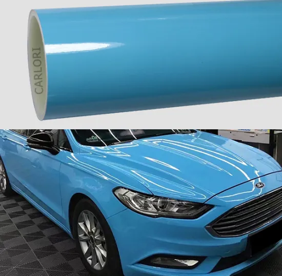 super gloss sky blue car wrap vinyl