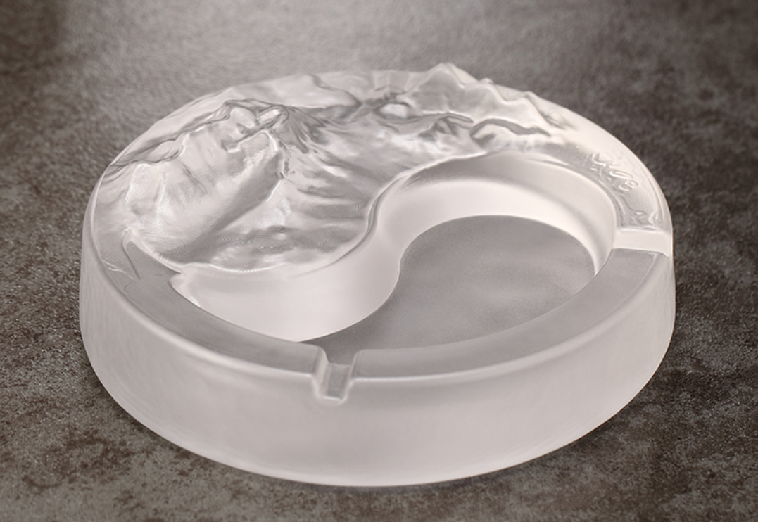 Frosted glass ashtray